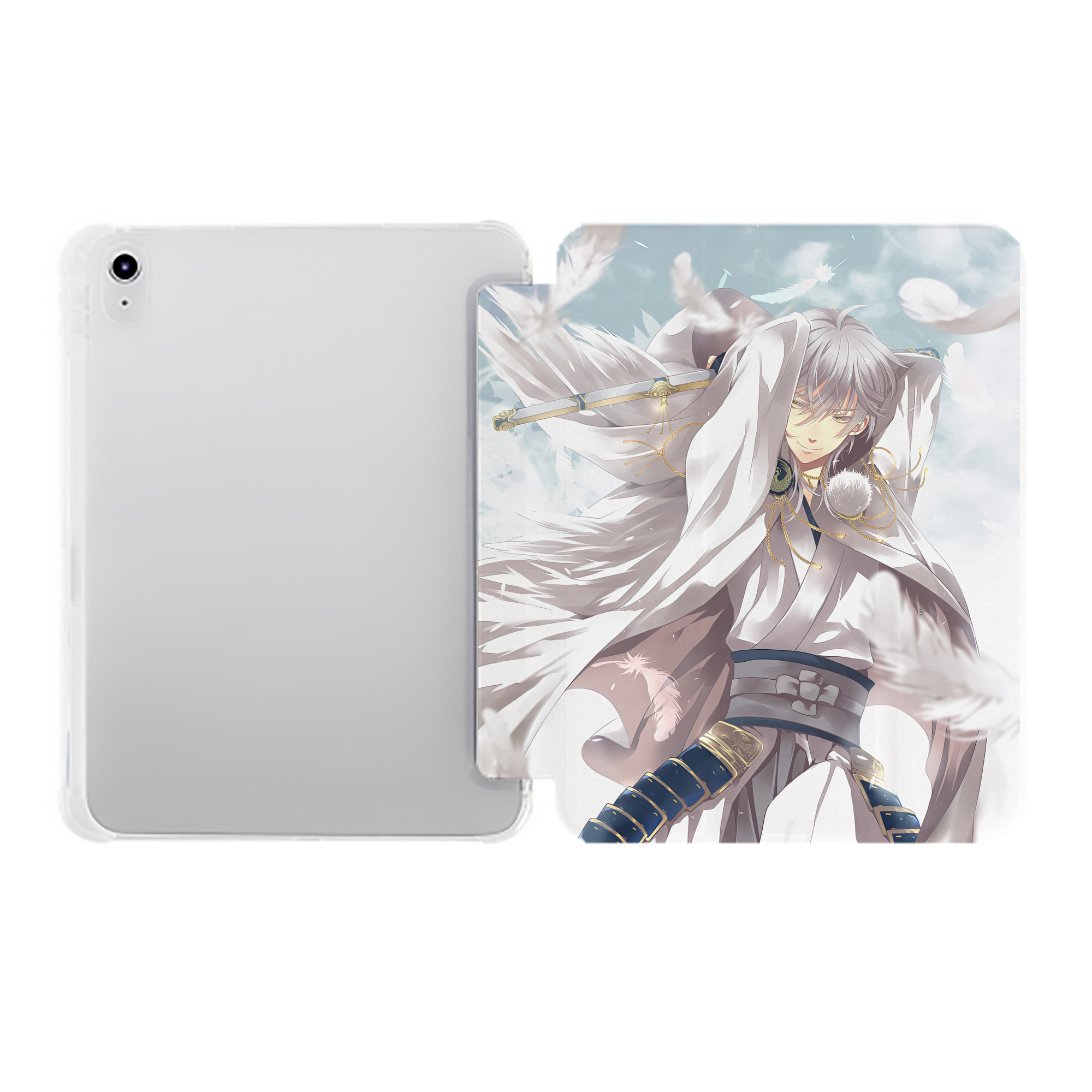 （画像用） 刀剣乱舞 Touken Ranbu IPad ケース ペン収納付き 三つ折りスタンド PUレザー×シリコン 対応機種9.5/10.5/10.9インチ